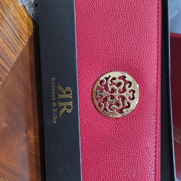Red Wallet with Gold Accent - Picture 3 of 8